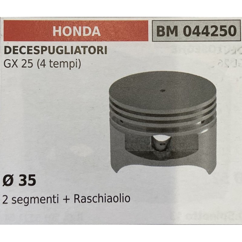 BRUMAR PISTONE COMPLETO HONDA DECESPUGLIATORI GX 25 (4 tempi)  Ø 35 2 segmenti + raschiaolio D Spinotto   RO