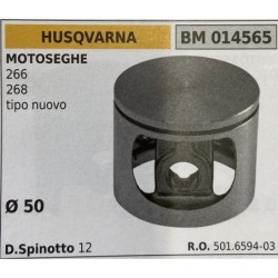 BRUMAR PISTONE COMPLETO HUSQVARNA MOTOSEGHE 266 268 tipo nuovo  Ø 50 D Spinotto 12  RO 501659403