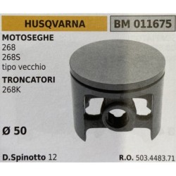 BRUMAR PISTONE COMPLETO HUSQVARNA MOTOSEGHE 268 268S tipo vecchio TRONCATORI 268K  Ø 50 D Spinotto 12  RO 503448371