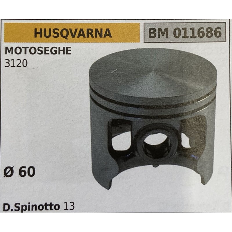 BRUMAR PISTONE COMPLETO HUSQVARNA MOTOSEGHE 3120  Ø 60 D Spinotto 13  RO
