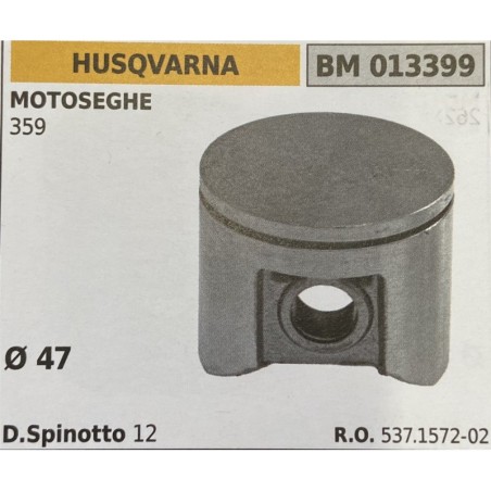 BRUMAR PISTONE COMPLETO HUSQVARNA MOTOSEGHE 359  Ø 47 D Spinotto 12  RO 537157202