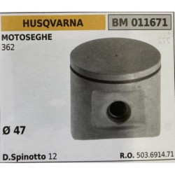 BRUMAR PISTONE COMPLETO HUSQVARNA MOTOSEGHE 362  Ø 47 D Spinotto 12  RO 503691471