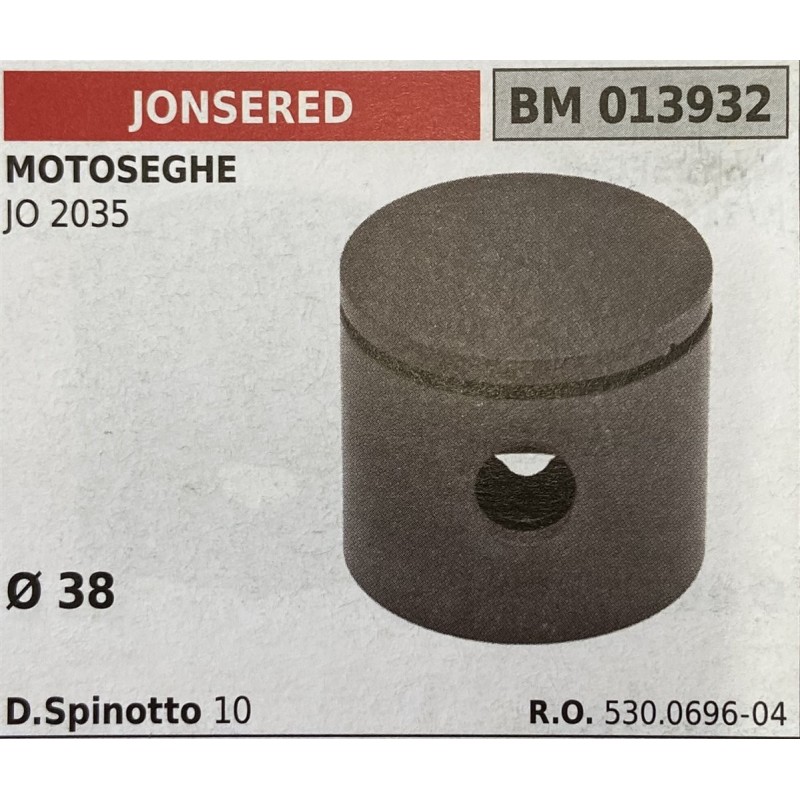 BRUMAR PISTONE COMPLETO JONSERED MOTOSEGHE JO 2035  Ø 38 D Spinotto 10  RO 530069604