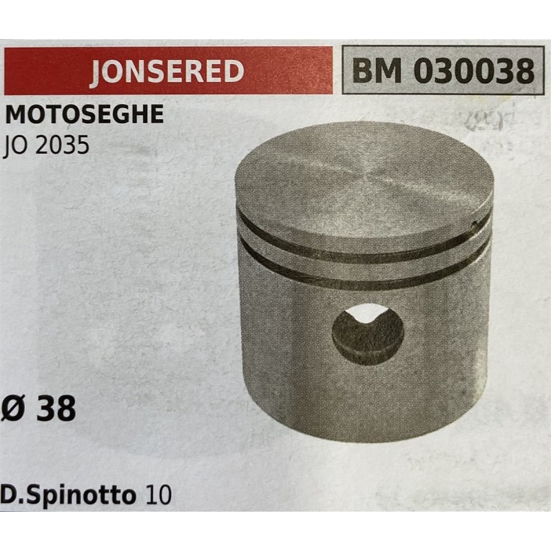 BRUMAR PISTONE COMPLETO JONSERED MOTOSEGHE JO 2035  Ø 38 D Spinotto 10  RO