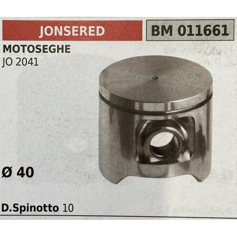 BRUMAR PISTONE COMPLETO JONSERED MOTOSEGHE JO 2041  Ø 40 D Spinotto 10  RO