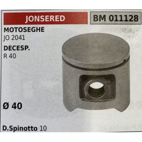 BRUMAR PISTONE COMPLETO JONSERED MOTOSEGHE JO 2041 DECESPUGLIATORI R 40  Ø 40 D Spinotto 10  RO