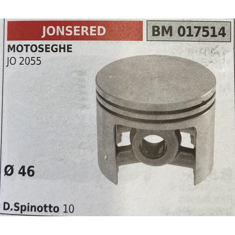 BRUMAR PISTONE COMPLETO JONSERED MOTOSEGHE JO 2055  Ø 46 D Spinotto 10  RO