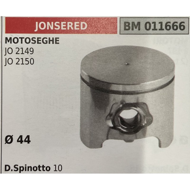BRUMAR PISTONE COMPLETO JONSERED MOTOSEGHE JO 2149 JO 2150  Ø 44 D Spinotto 10  RO