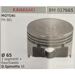 BRUMAR PISTONE COMPLETO KAWASAKI MOTORI FH 381  Ø 65 2 segmenti + raschiaolio D Spinotto 16  RO