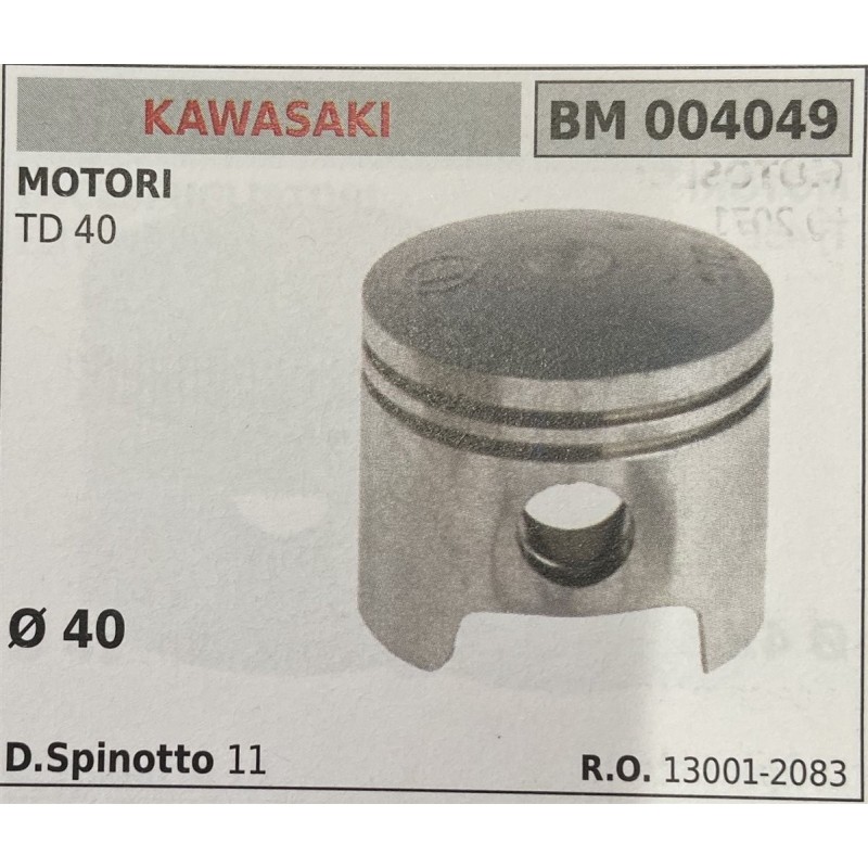 BRUMAR PISTONE COMPLETO KAWASAKI MOTORI TD 40  Ø 40 D Spinotto 11  RO 130012083