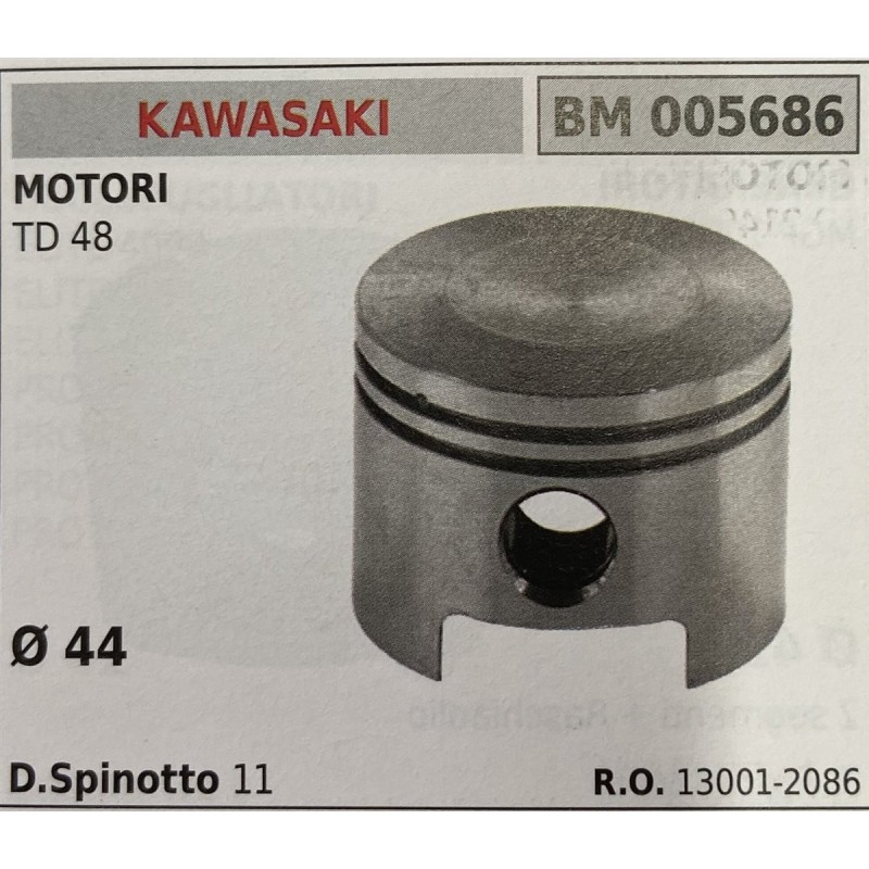 BRUMAR PISTONE COMPLETO KAWASAKI MOTORI TD 48  Ø 44 D Spinotto 11  RO 130012086