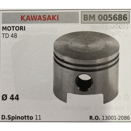 BRUMAR PISTONE COMPLETO KAWASAKI MOTORI TD 48  Ø 44 D Spinotto 11  RO 130012086