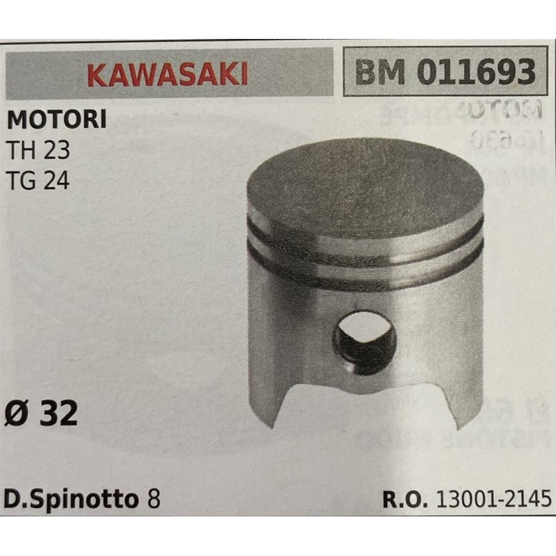 BRUMAR PISTONE COMPLETO KAWASAKI MOTORI TH 23 TG 24  Ø 32 D Spinotto 8  RO 130012145