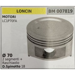 BRUMAR PISTONE COMPLETO LONCIN MOTORI LC1P70FA  Ø 70 2 segmenti + raschiaolio D Spinotto 18  RO