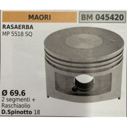 BRUMAR PISTONE COMPLETO MAORI RASAERBA MP 5518 SQ  Ø 696 2 segmenti + raschiaolio D Spinotto 18  RO