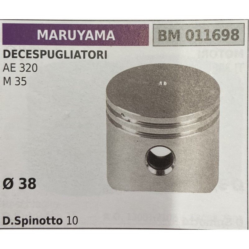 BRUMAR PISTONE COMPLETO MARUYAMA DECESPUGLIATORI AE 320 M 35  Ø 38 D Spinotto 10  RO