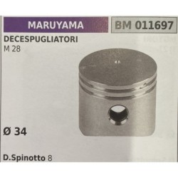 BRUMAR PISTONE COMPLETO MARUYAMA DECESPUGLIATORI M 28  Ø 34 D Spinotto 8  RO