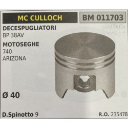 BRUMAR PISTONE COMPLETO MC CULLOCH DECESPUGLIATORI BP 38AV MOTOSEGHE 740 ARIZONA  Ø 40 D Spinotto 9  RO 235478