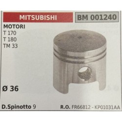 BRUMAR PISTONE COMPLETO MITSUBISHI MOTORI T 170 T 180 TM 33  Ø 36  D Spinotto 9  RO FR66812  KP01031AA