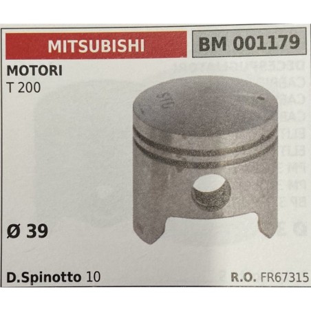 BRUMAR PISTONE COMPLETO MITSUBISHI MOTORI T 200  Ø 39  D Spinotto 10  RO FR67315