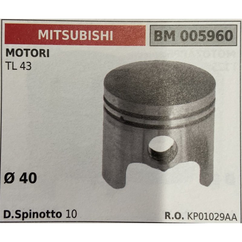 BRUMAR PISTONE COMPLETO MITSUBISHI MOTORI TL 43  Ø 40  D Spinotto 10  RO KP01029AA