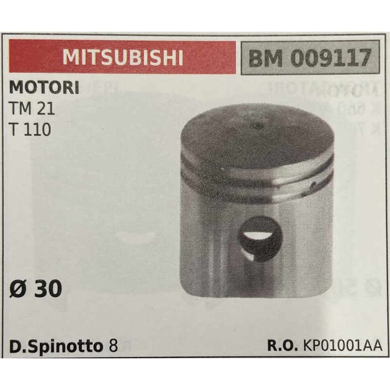 BRUMAR PISTONE COMPLETO MITSUBISHI MOTORI TM 21 T 110  Ø 30  D Spinotto 8  RO KP01001AA