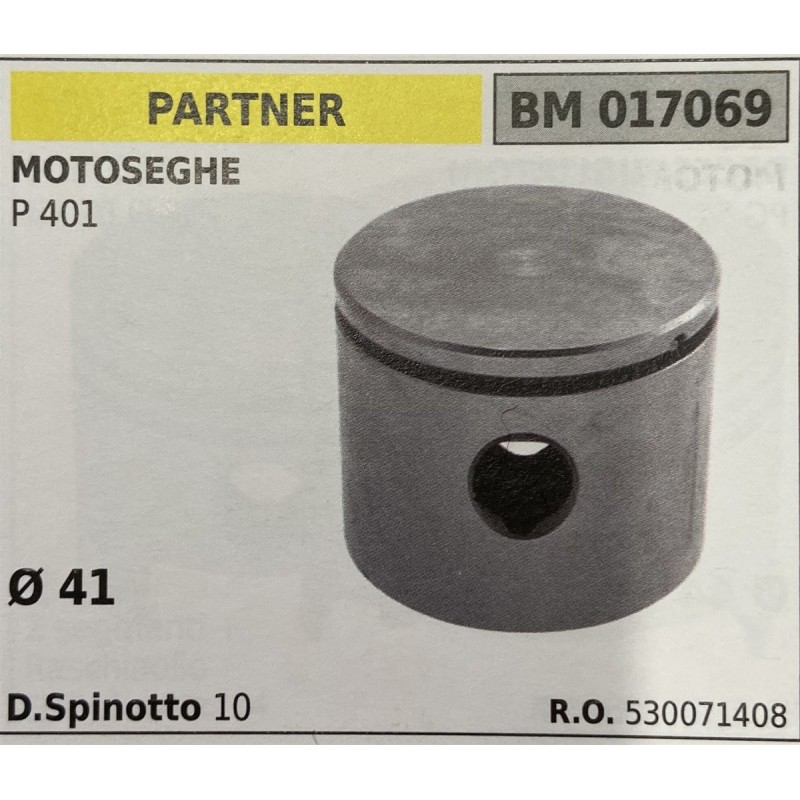 BRUMAR PISTONE COMPLETO PARTNER MOTOSEGHE P 401  Ø 41  D Spinotto 10  RO 530071408