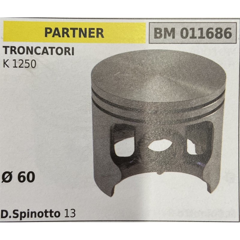 BRUMAR PISTONE COMPLETO PARTNER TRONCATORI K 1250  Ø 60  D Spinotto 13  RO