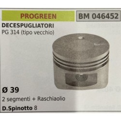 BRUMAR PISTONE COMPLETO PROGREEN DECESPUGLIATORI PG 314 (tipo vecchio)  Ø 39 2 segmenti + raschiaolio D Spinotto 8  RO