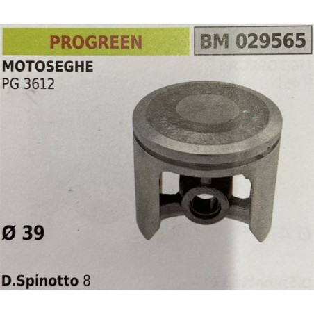 BRUMAR PISTONE COMPLETO PROGREEN MOTOSEGHE PG 3612  Ø 39 D Spinotto 8  RO