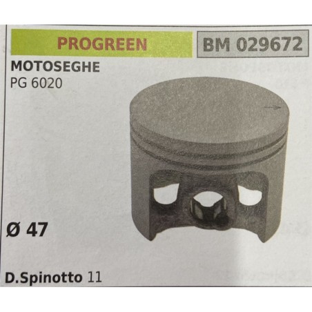BRUMAR PISTONE COMPLETO PROGREEN MOTOSEGHE PG 6020  Ø 47 D Spinotto 11  RO