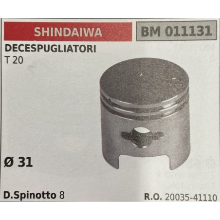 BRUMAR PISTONE COMPLETO SHINDAIWA  DECESPUGLIATORI T 20  Ø 31 D Spinotto 8  RO 2003541110