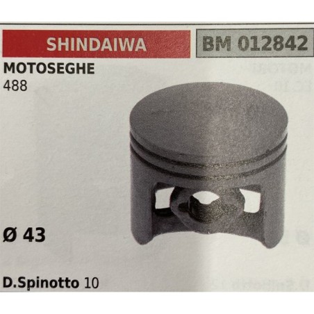 BRUMAR PISTONE COMPLETO SHINDAIWA MOTOSEGHE 488  Ø 43 D Spinotto 10  RO