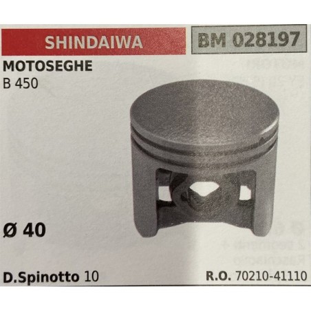 BRUMAR PISTONE COMPLETO SHINDAIWA MOTOSEGHE B 450  Ø 40 D Spinotto 10  RO 7021041110