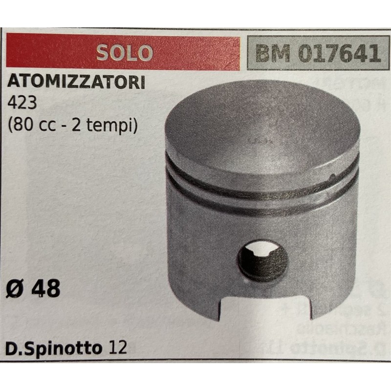 BRUMAR PISTONE COMPLETO SOLO ATOMIZZATORI 423 (80 cc  2 tempi)   Ø 48 D Spinotto 12  RO