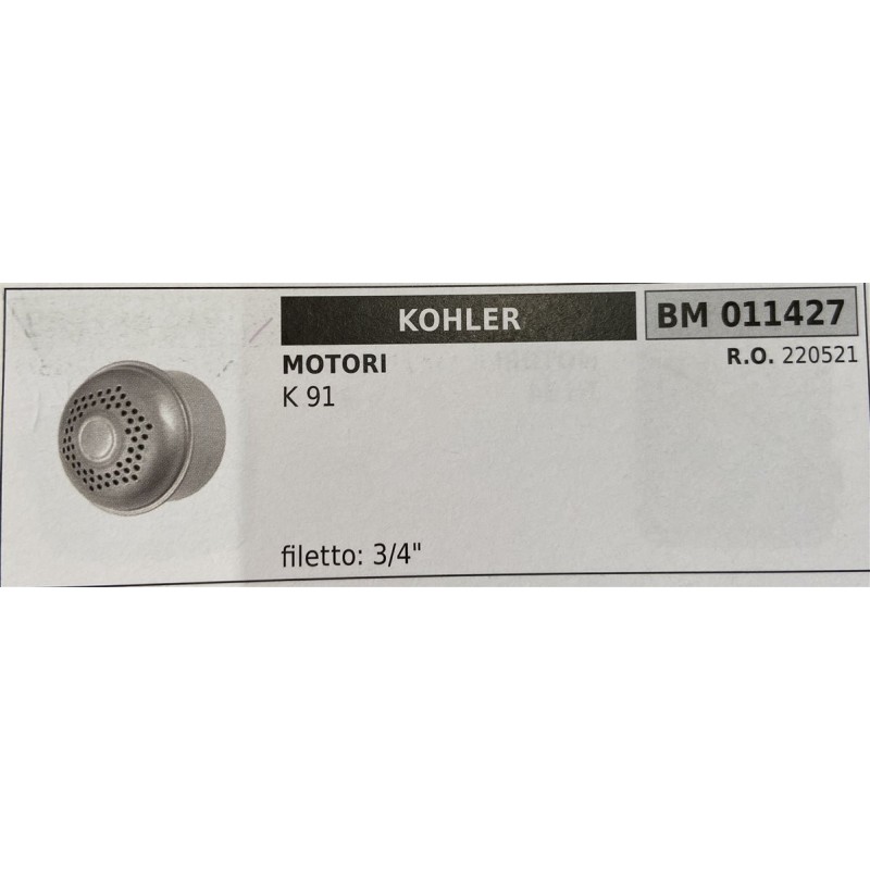 BRUMAR MARMITTA KOHLER  MOTORI K 91  filetto: 34"" RO 220521