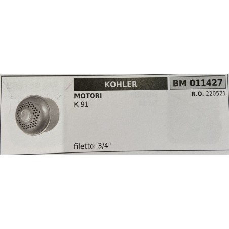 BRUMAR MARMITTA KOHLER  MOTORI K 91  filetto: 34"" RO 220521