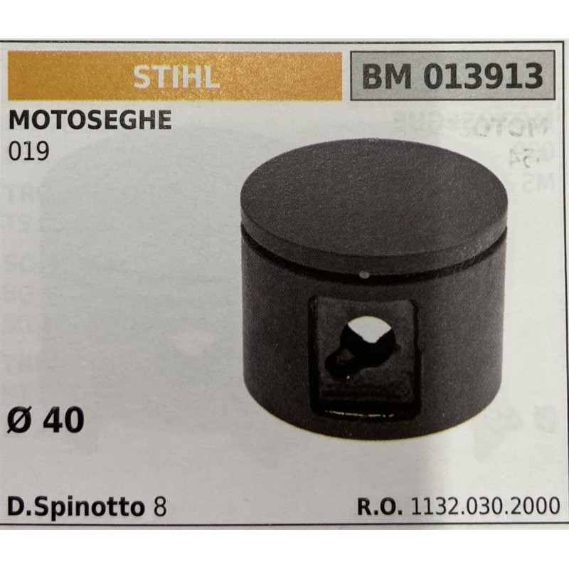 BRUMAR PISTONE COMPLETO STIHL MOTOSEGHE 019   Ø 40 D Spinotto 8  RO 11320302000