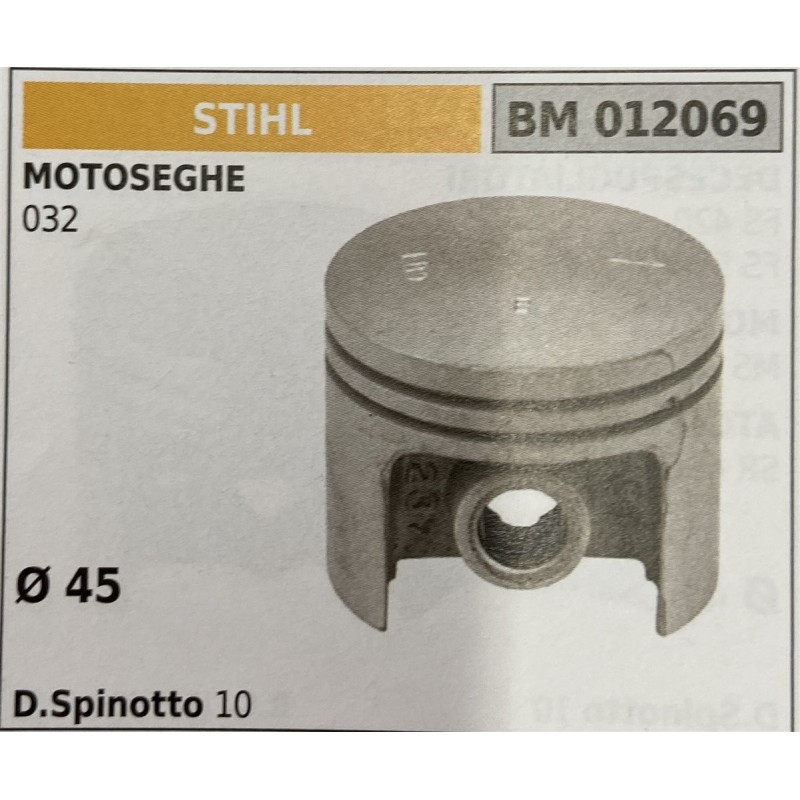 BRUMAR PISTONE COMPLETO STIHL MOTOSEGHE 032  Ø 45 D Spinotto 10  RO