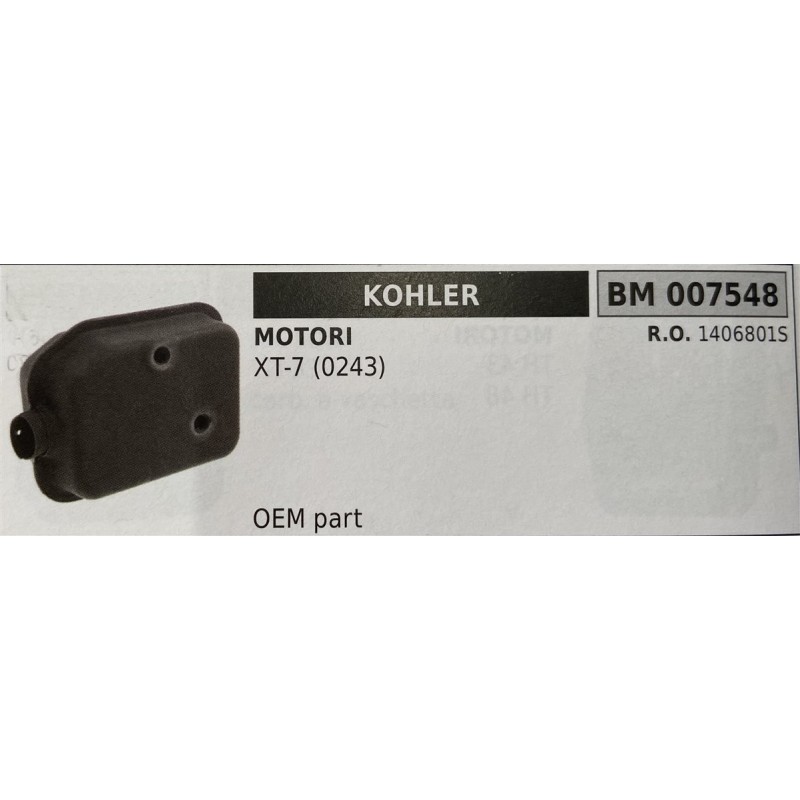 BRUMAR MARMITTA KOHLER  MOTORI XT7 (0243)  OEM part RO 1406801S
