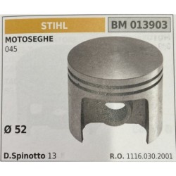 BRUMAR PISTONE COMPLETO STIHL MOTOSEGHE 045  Ø 52 D Spinotto 13 RO 11160302001