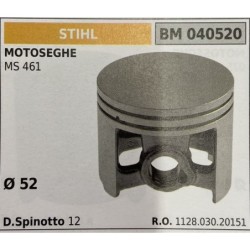 BRUMAR PISTONE COMPLETO STIHL MOTOSEGHE MS 461  Ø 52 D Spinotto 12 RO 11280302151