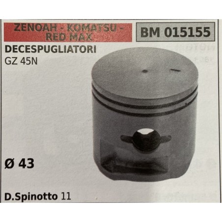 BRUMAR PISTONE COMPLETO ZENOAH  KOMATSU  RED MAX DECESPUGLIATORI GZ 45N   Ø 43 D Spinotto 11 RO