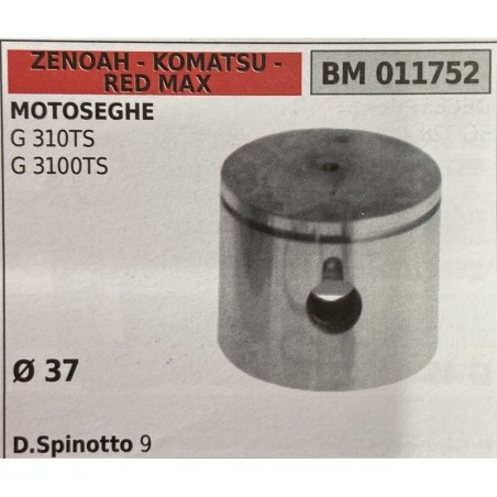 BRUMAR PISTONE COMPLETO ZENOAH  KOMATSU  RED MAX MOTOSEGHE G 310TS G 3100TS   Ø 37 D Spinotto 9 RO