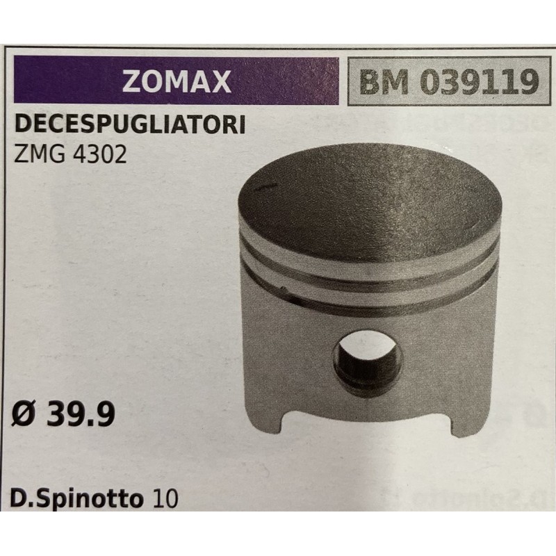 BRUMAR PISTONE COMPLETO ZOMAX DECESPUGLIATORI ZMG 4302   Ø 399 D Spinotto 10 RO