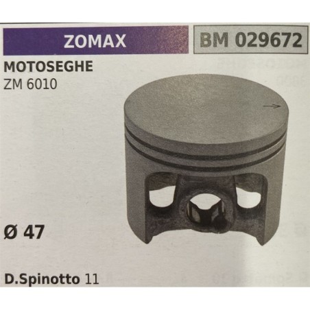 BRUMAR PISTONE COMPLETO ZOMAX MOTOSEGHE ZM 6010   Ø 47 D Spinotto 11 RO