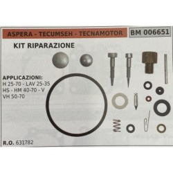 BRUMAR MEMBRANAKIT RIPARAZIONE ASPERA  TECUMSEH  TECNAMOTOR  KIT RIPARAZIONE  APPLICAZIONI H 2570  LAV 2535 HS  HM 4070  V VH 5