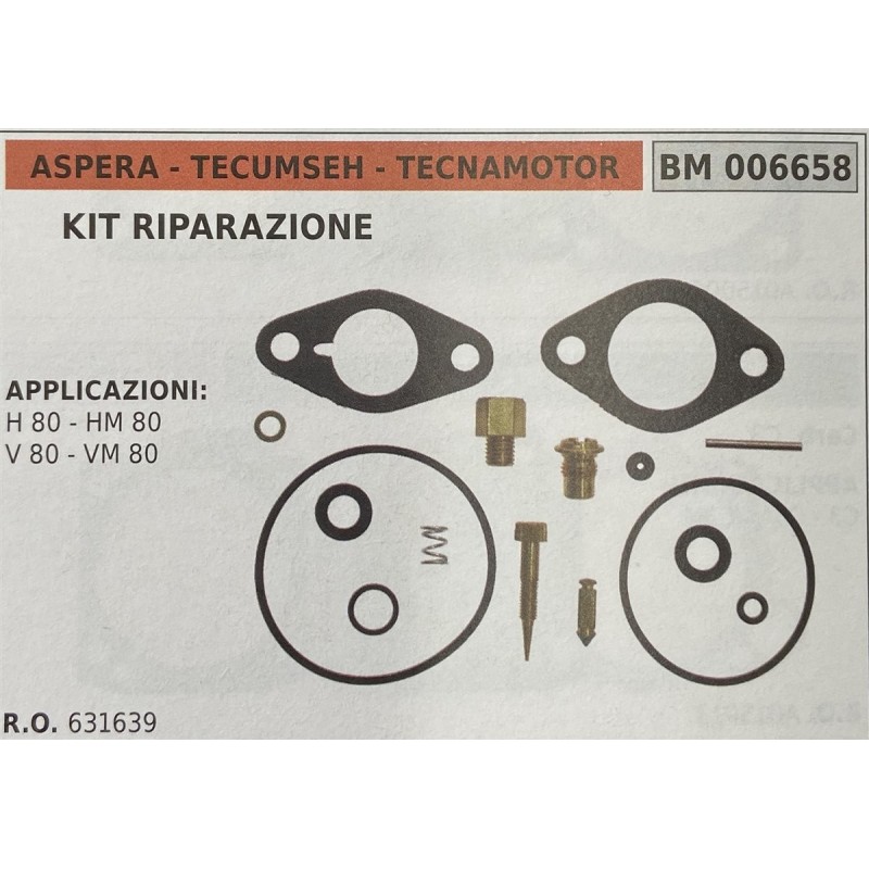 BRUMAR MEMBRANAKIT RIPARAZIONE ASPERA  TECUMSEH  TECNAMOTOR  KIT RIPARAZIONE  APPLICAZIONI H 80  HM 80 V 80  VM 80  RO 631639