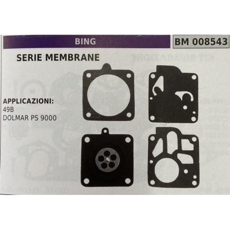 BRUMAR MEMBRANAKIT RIPARAZIONE BING  SERIE MEMBRANE  APPLICAZIONI 49B DOLMAR PS 9000  RO