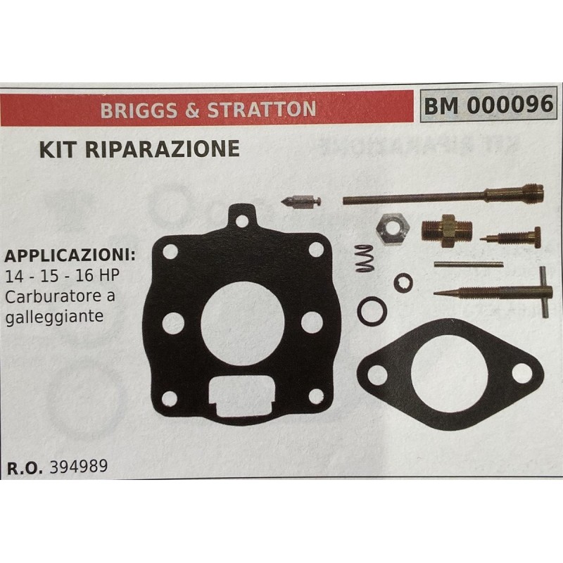 BRUMAR MEMBRANAKIT RIPARAZIONE BRIGGS & STRATTON  KIT RIPARAZIONE  APPLICAZIONI 14  15  16 HP carburatore a galleggiante  RO 39